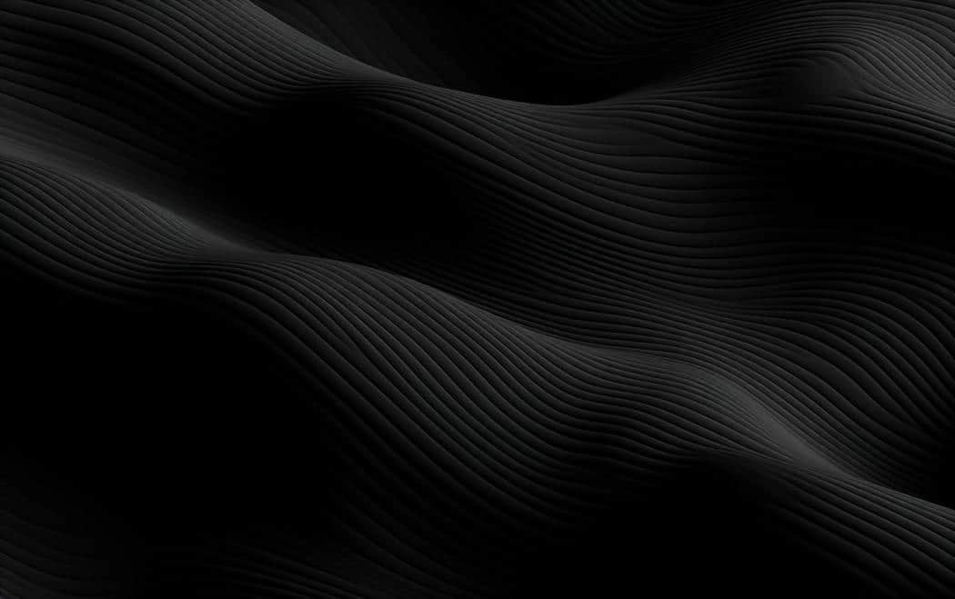 Abstract black waves with smooth, flowing patterns creating a modern, minimalistic design.