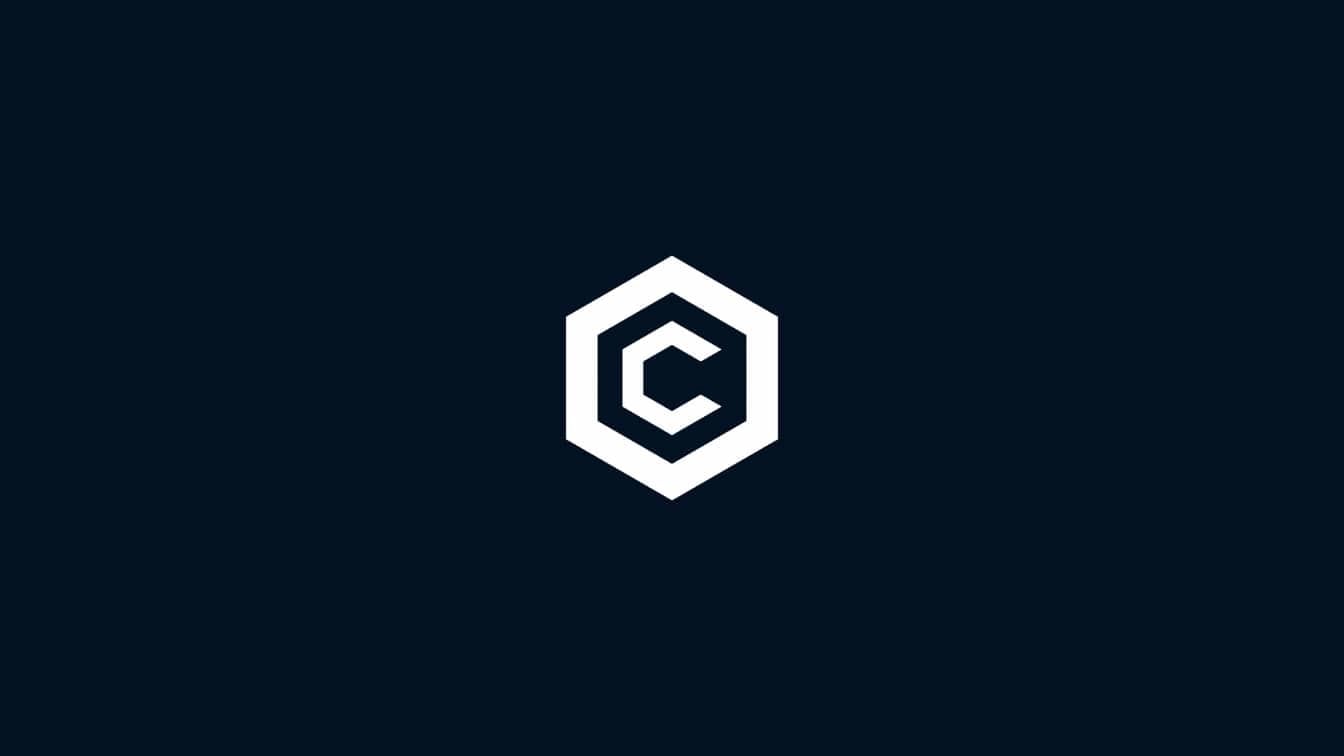 Cronos CRO logo - hexagon with stylized C.