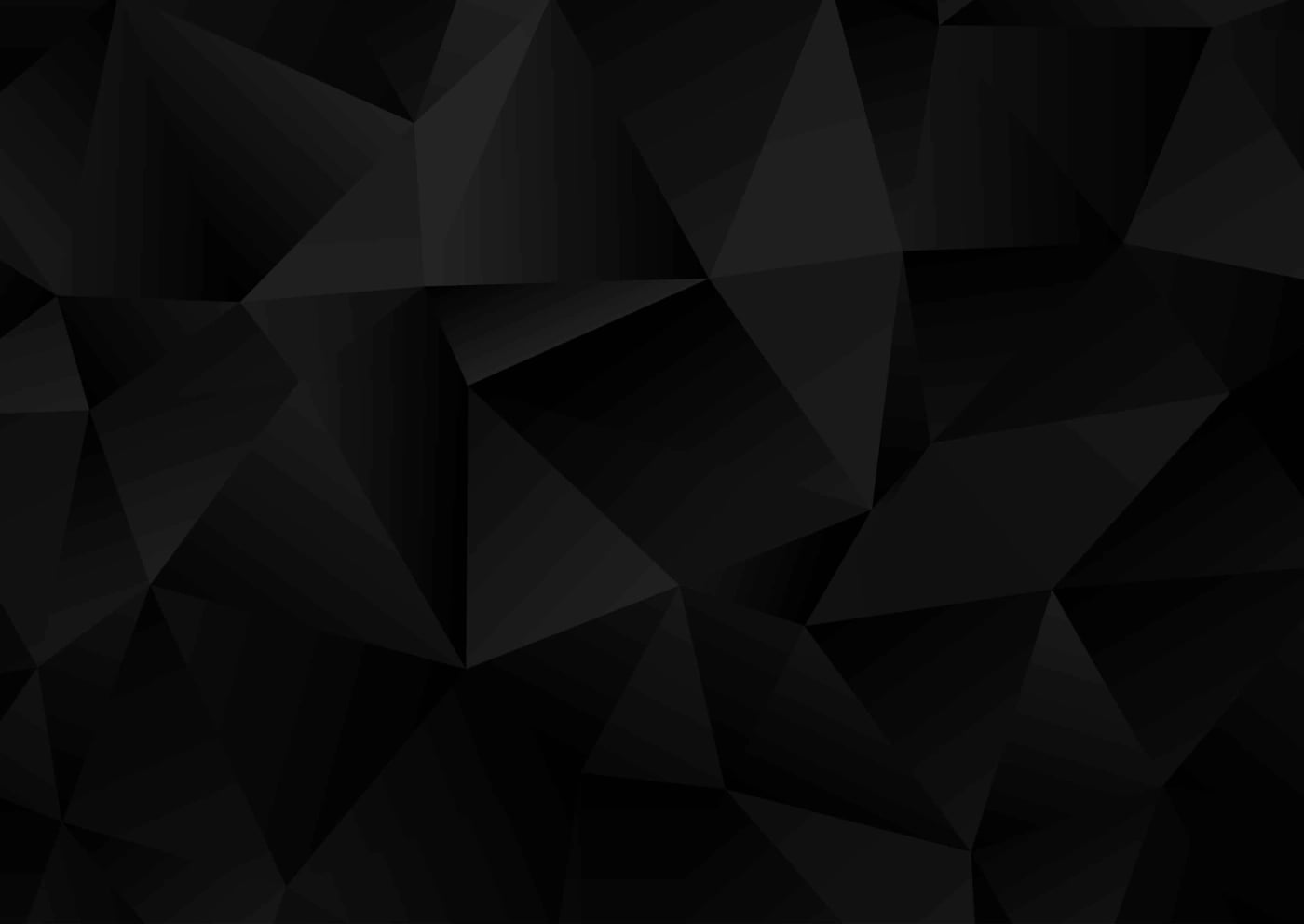 Abstract dark polygonal background with overlapping triangular shapes and a subtle gradient for a modern and professional visual texture.