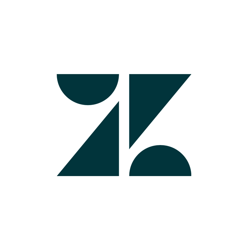 Zendesk logo with geometric shapes forming a stylized Z.