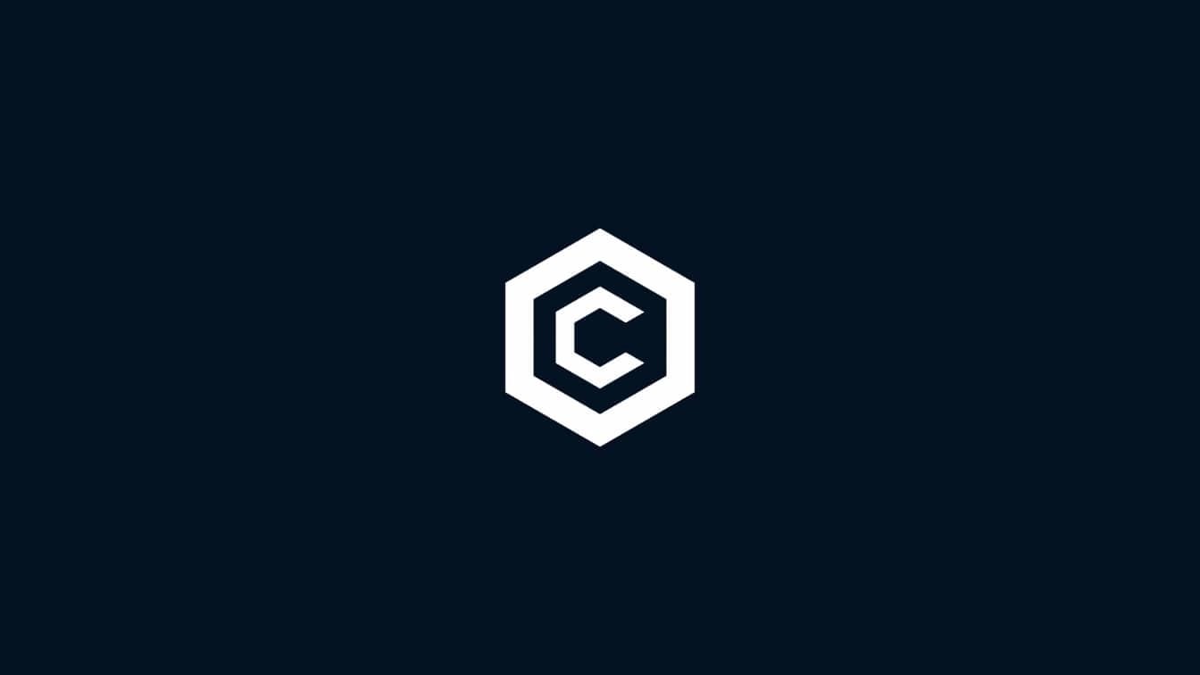 Cronos CRO logo - hexagon with stylized C.