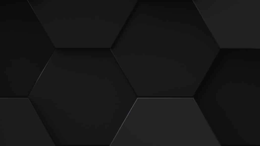 Black hexagonal pattern with smooth surfaces.
