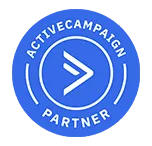 Rubix Studios and ActiveCampaign partnership badge.