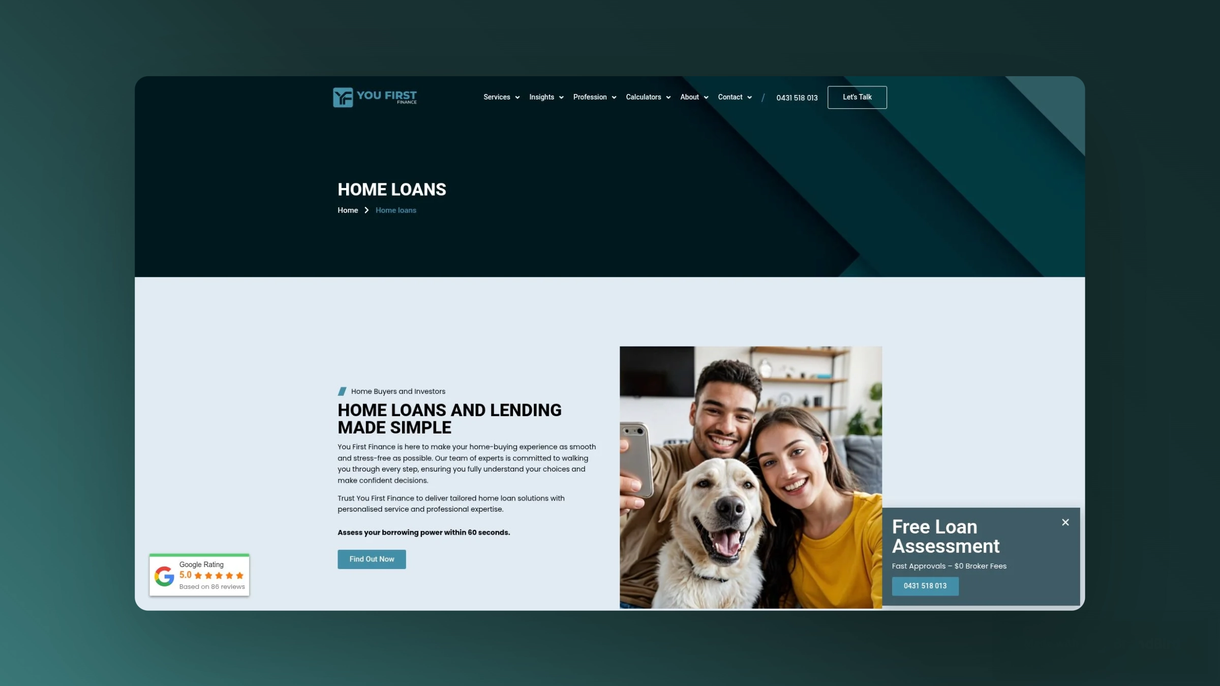 You First Finance home loans screenshot.