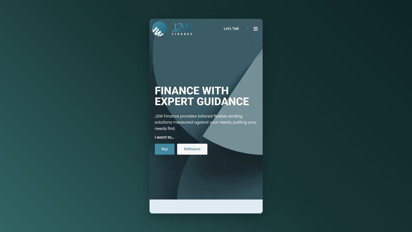 J2W Finance mobile device screenshot.