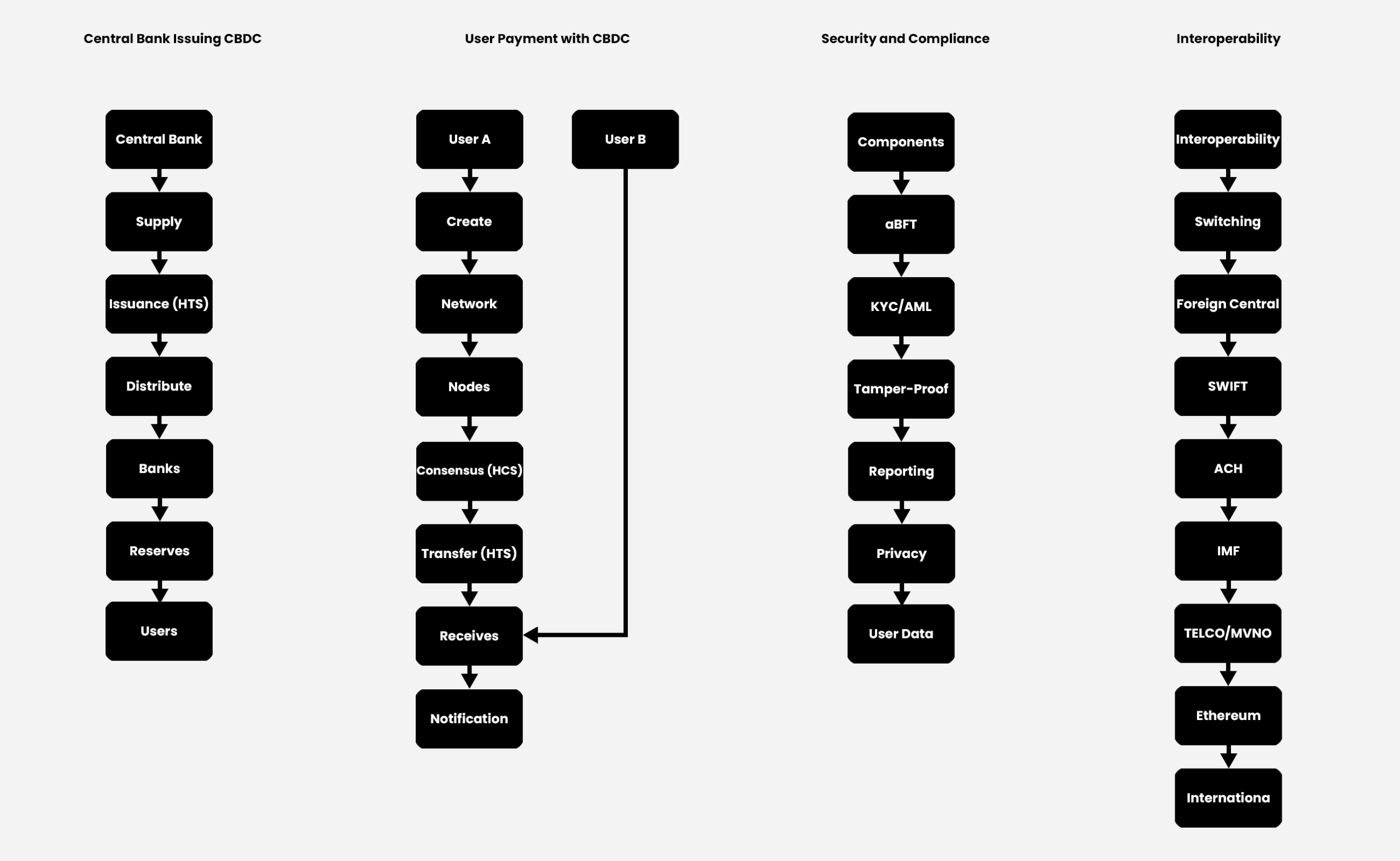 Central Bank Payment Flow - Hedera Central Bank Digital Currencies